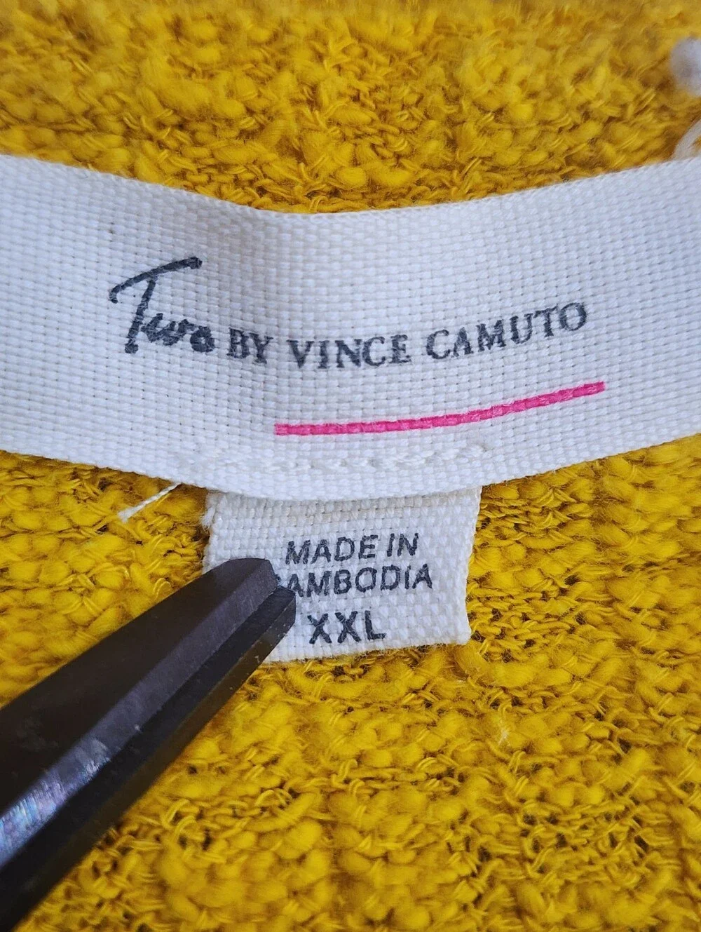 Vince Camuto Mustard Yellow Textured Cardigan Sweater Women's Plus Size XXL